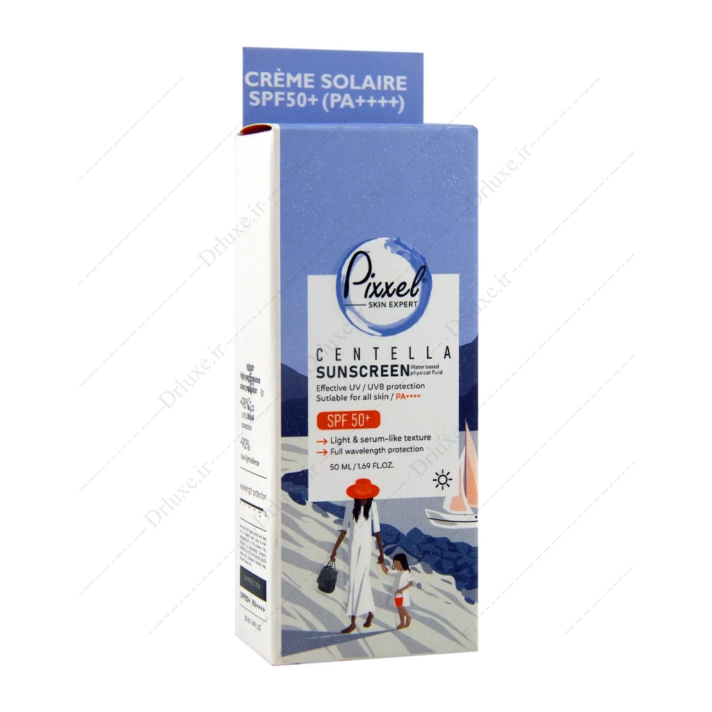 کرم ضد آفتاب SPF50 سنتلا پیکسل انواع پوست 50 میل